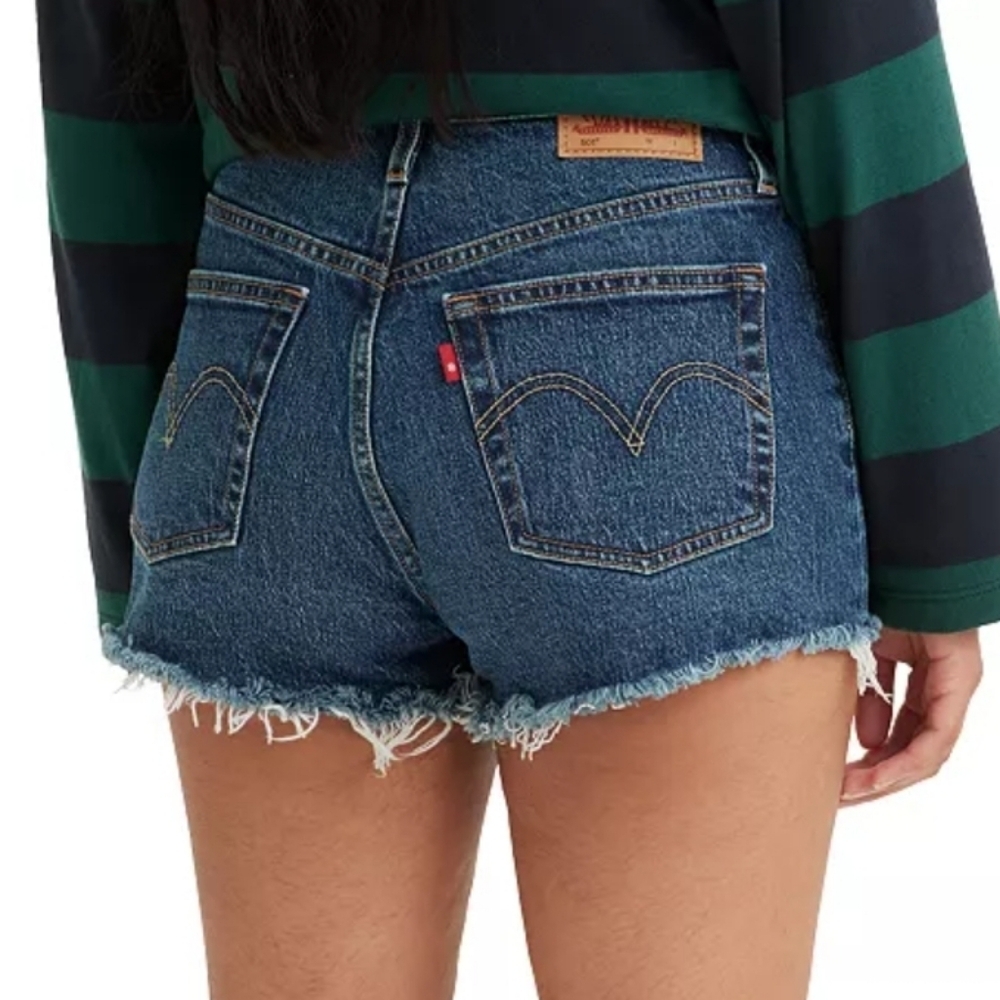Levi's 501 Button Fly Cotton High-Rise Denim Shorts